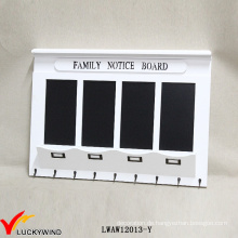 Family Notice Board Vintage White Hölzerne Wand Rack mit Blackboard